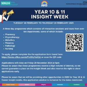 N&N NHS Foundation Trust Year 10 & 11 Career Insight Week February 2025